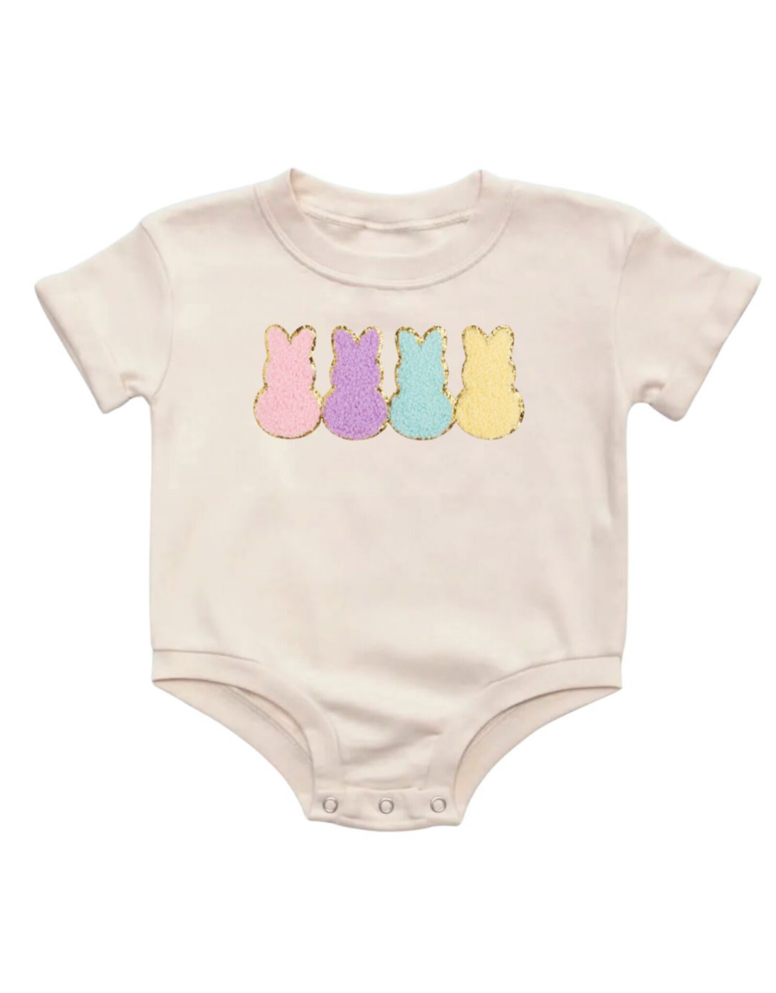 Sweet Wink- Easter Peeps Patch S/S Romper