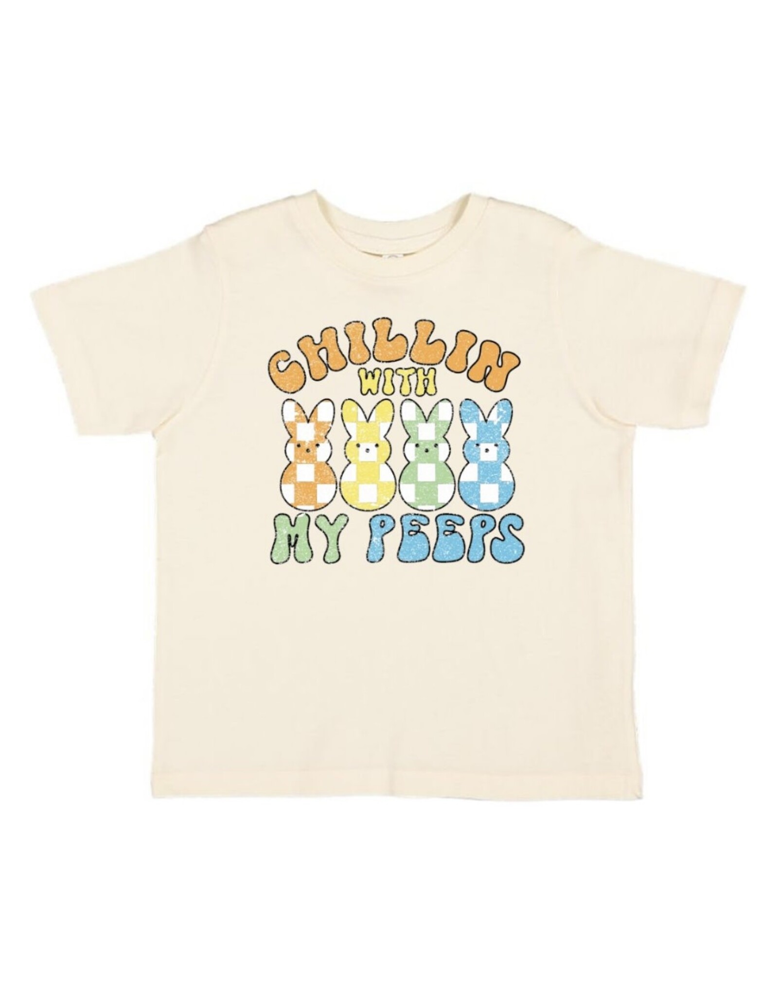 Sweet Wink Sweet Wink- Chillin With My Peeps Easter Natural S/S TShirt
