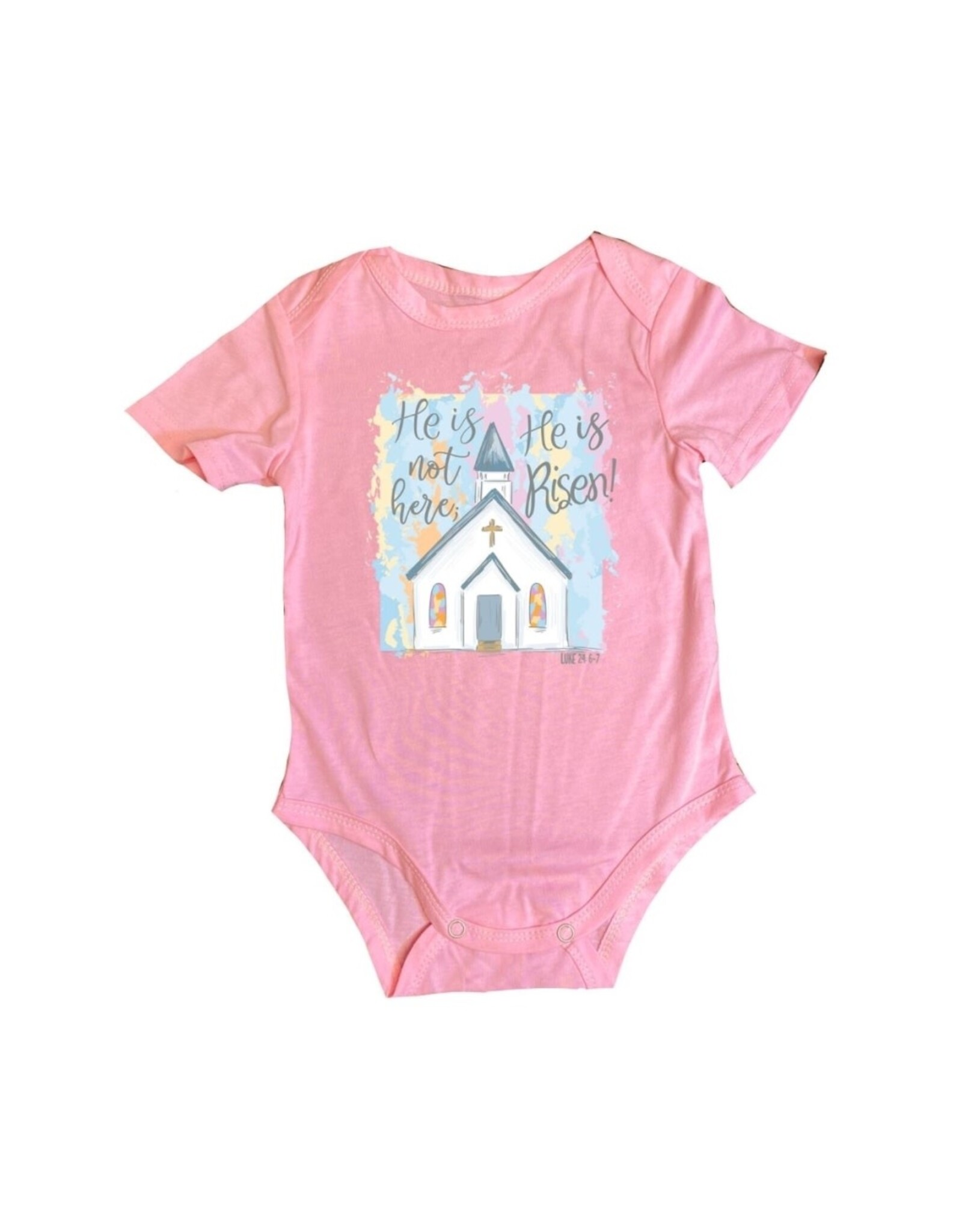 Jane Marie - He is Risen Pink Onesie