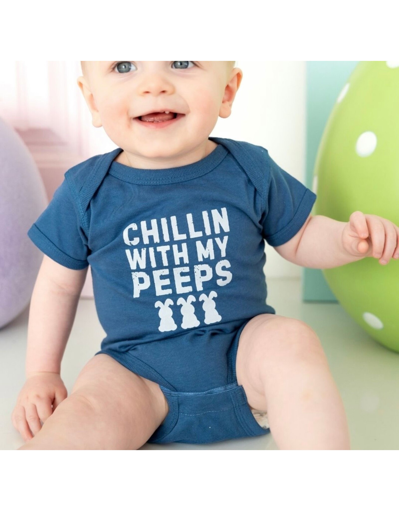 Sweet Wink Sweet Wink- Chillin w/my Peeps Indigo Bodysuit