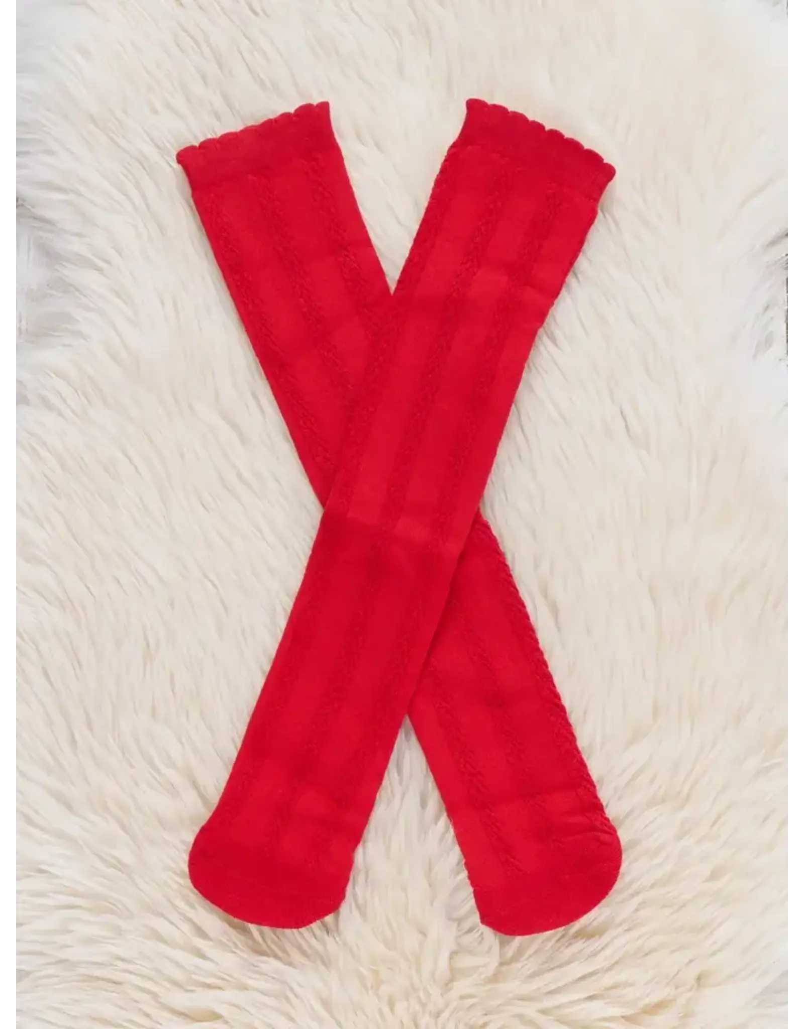 Ruby Red Knee Socks Size 4-6Y