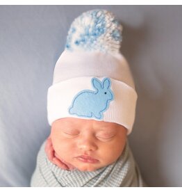 ILYBEAN Ilybean- Blue Bunny Mixed Pom Nursery Beanie