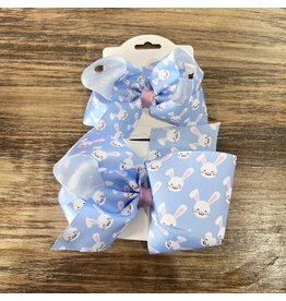Wee Ones- Easter Blue Bunny Faces Bow