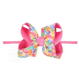 Beyond Creations Beyond Creations- Hot Pink Jelly Bean 1/4 Pantyhose Layered 4.5 LG Knot Bow