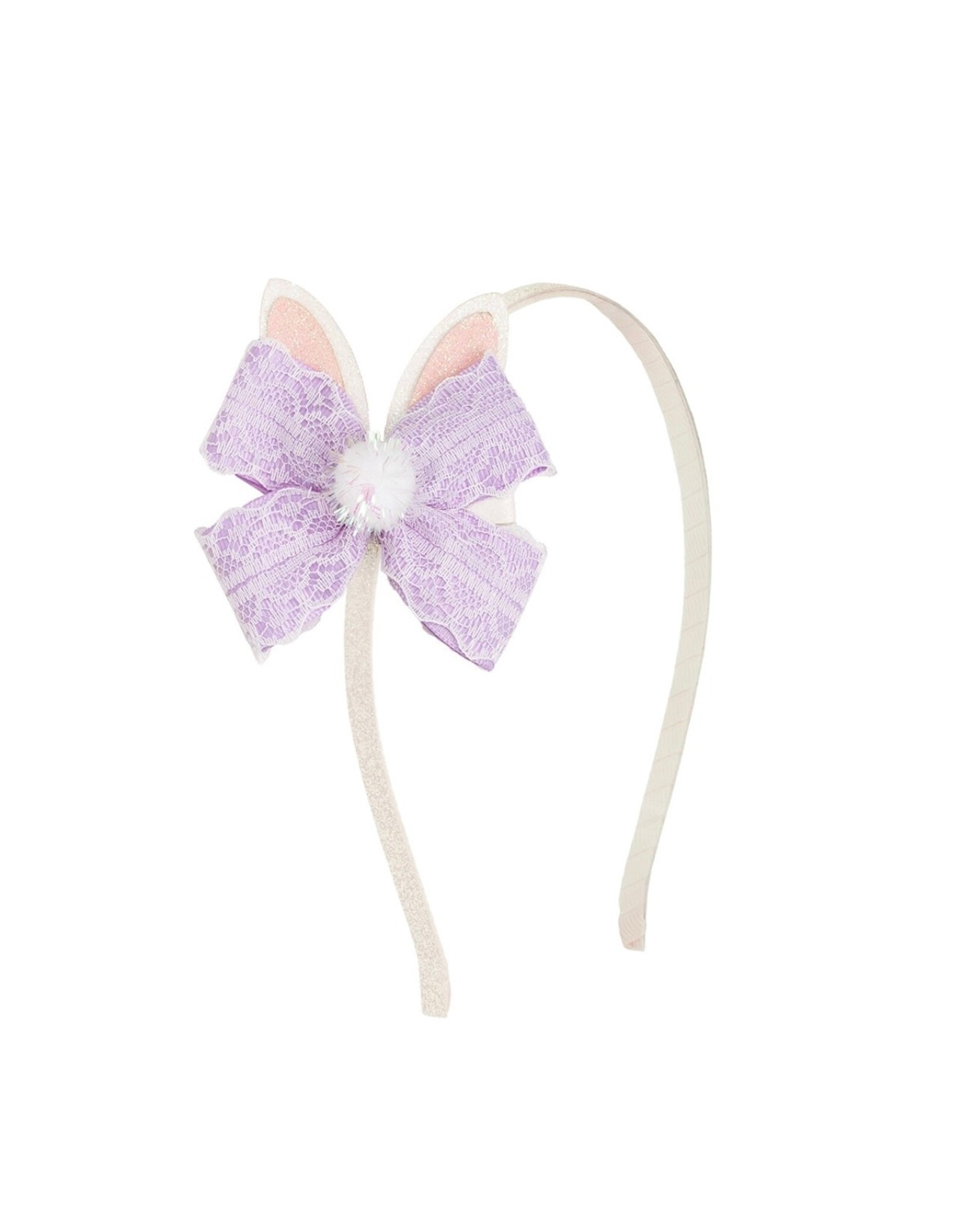 Sweet Wink- Lavender Lace Easter Bunny Bow Headband