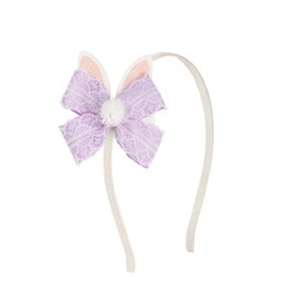 Sweet Wink- Lavender Lace Easter Bunny Bow Headband