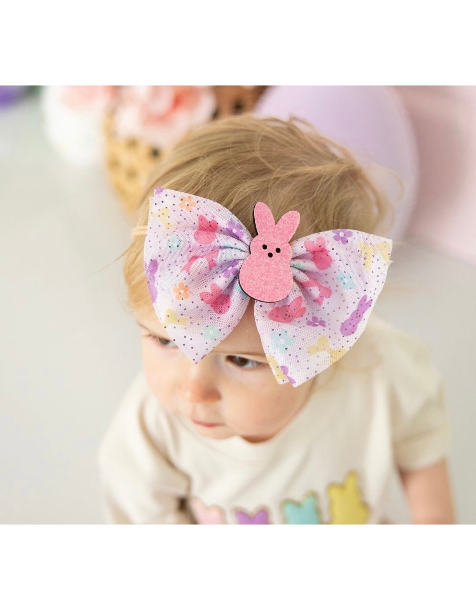 Sweet Wink- Coquette Easter Bunny Tulle Bow Baby Headband