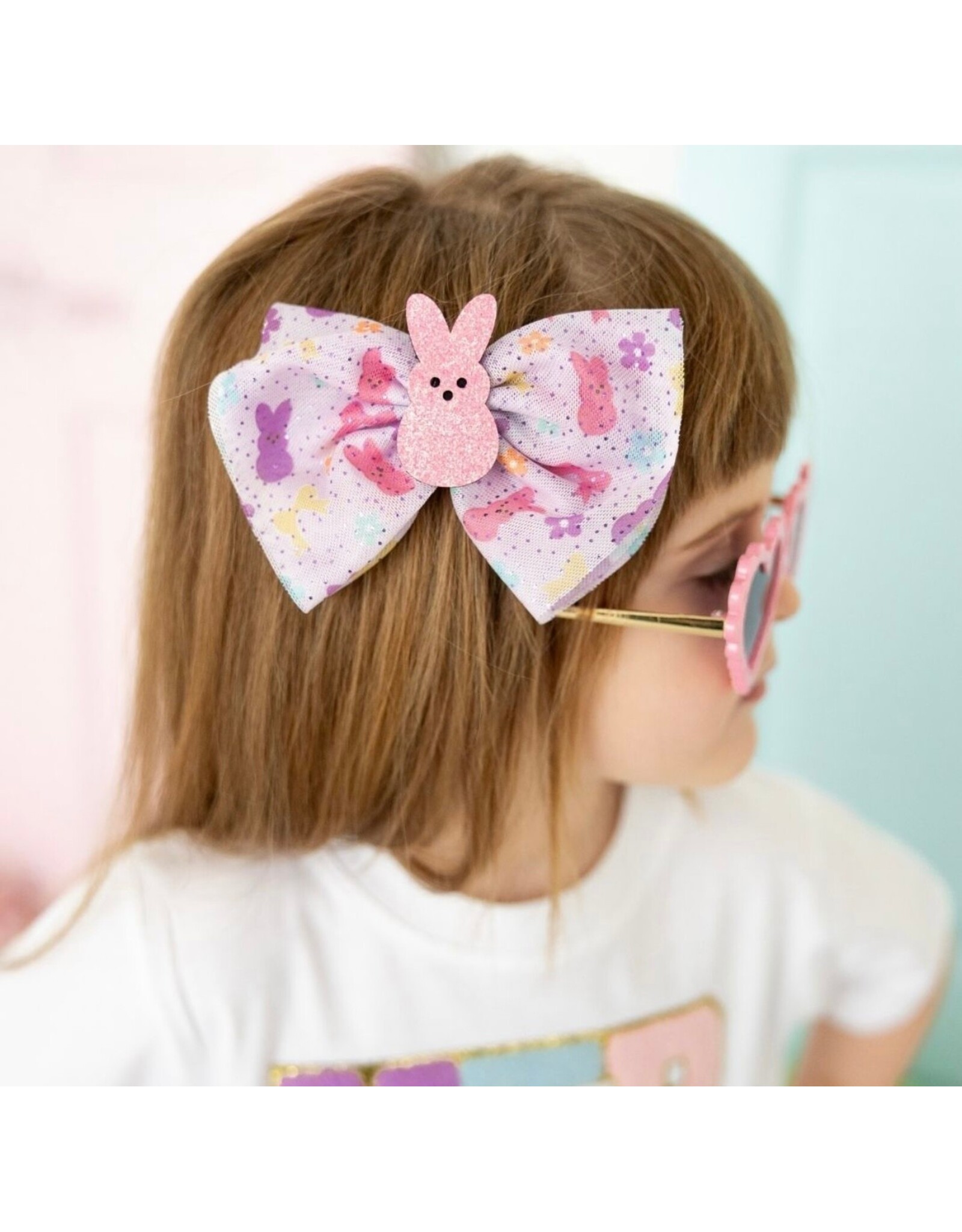 Sweet Wink- Coquette Easter Bunny Tulle Bow Clip