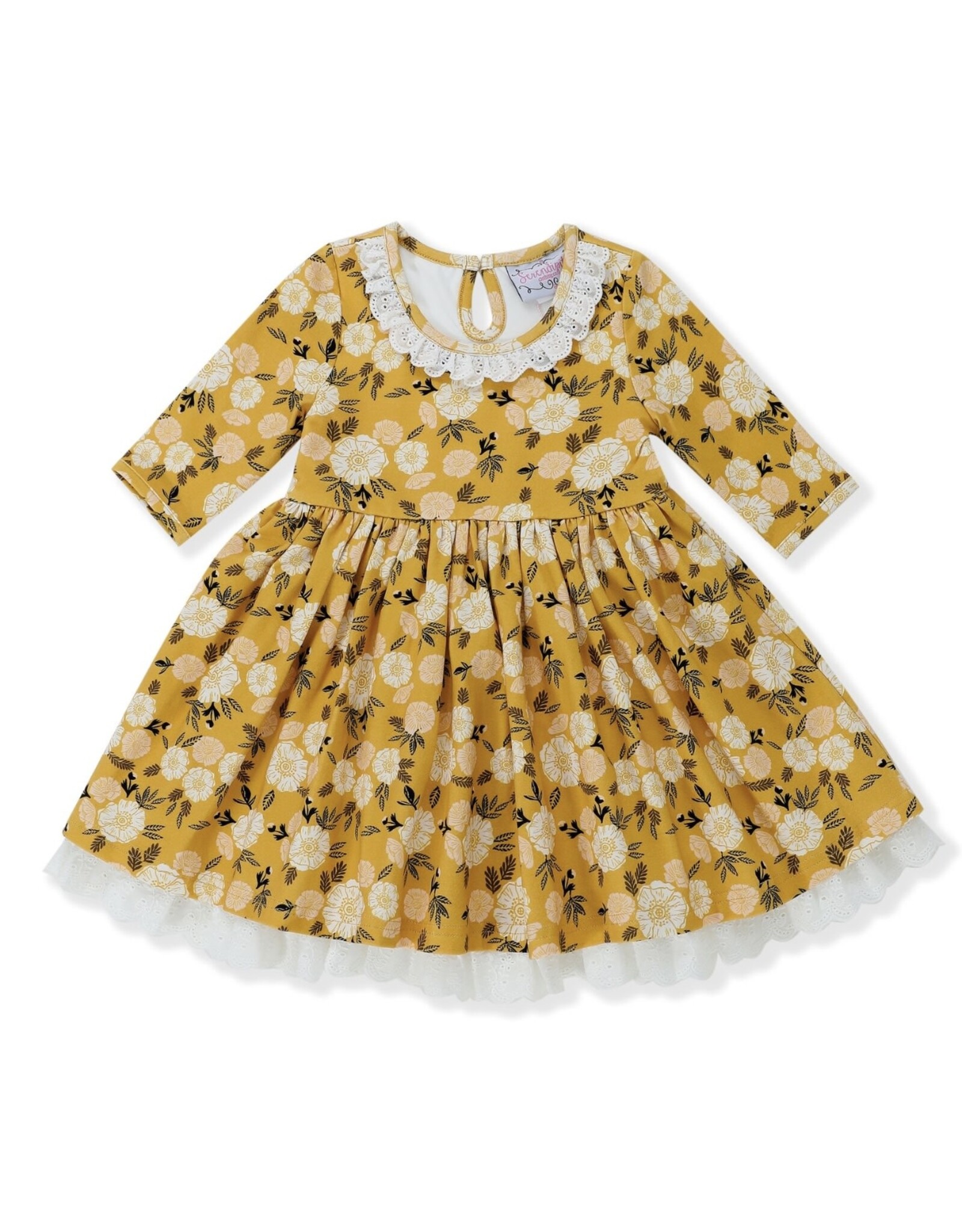 Serendipity Serendipity- Golden Floral Eyelet Dress