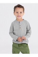 Ruffle Butts Ruffle Butts- Heather Gray L/S Knit Henley