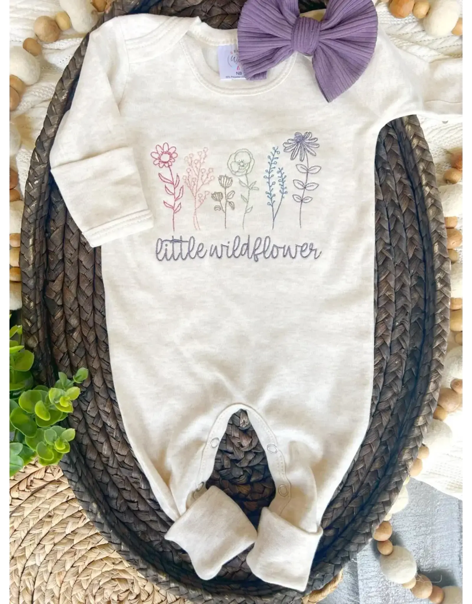 Wonderfully Made Wonderfully Made- Little Wildflower Girl Romper: NB