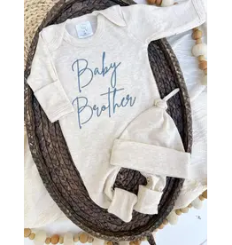 Wonderfully Made Wonderfully Made- Baby Brother Blue Romper & Hat: NB