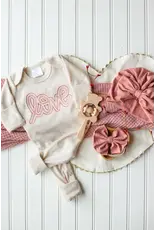 Wonderfully Made Wonderfully Made- Pink Love Oatmeal Romper