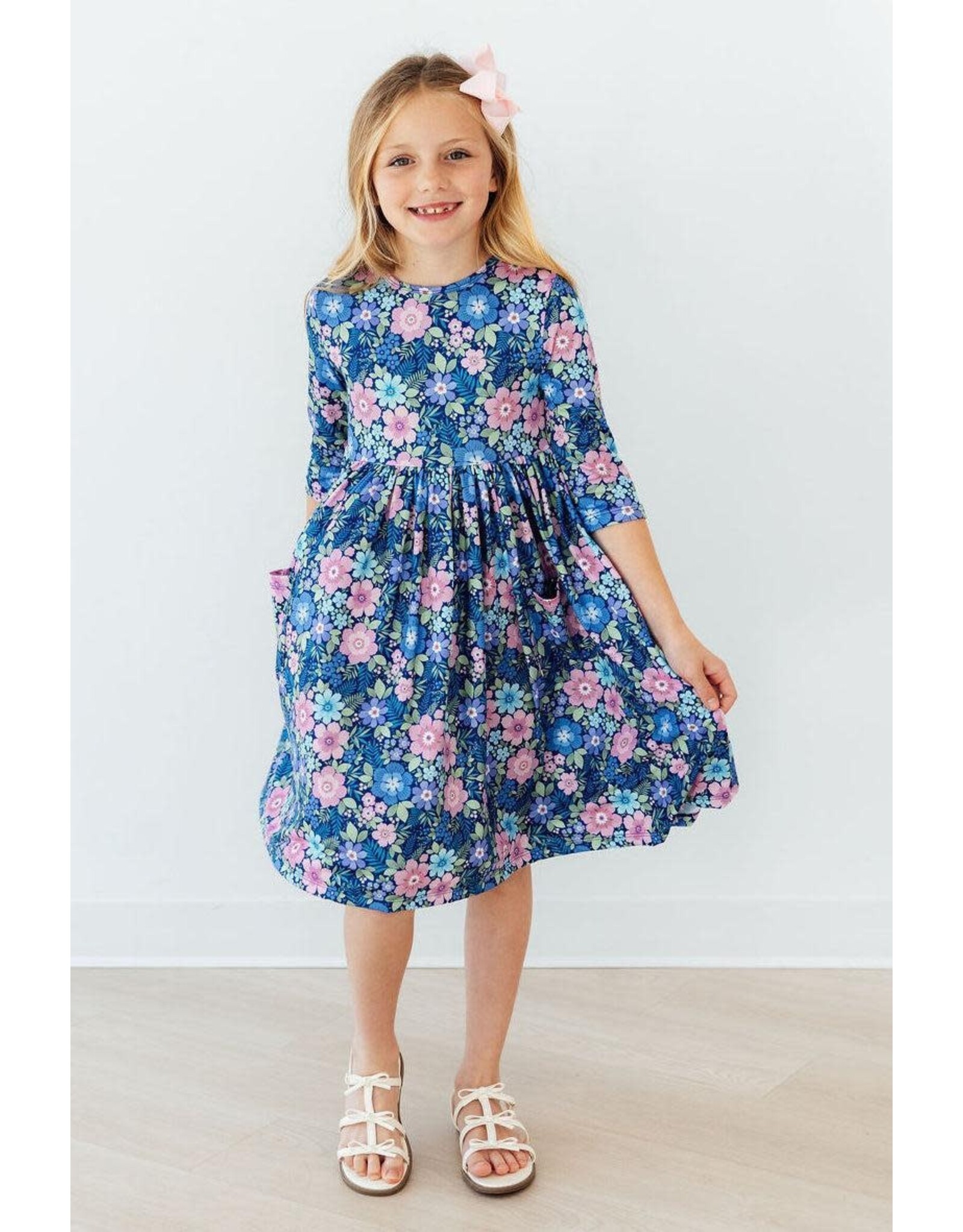 Mila & Rose Mila & Rose- Whimsy 3/4 Sleeve Pocket Twirl Dress