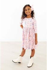 Mila & Rose Mila & Rose- Ribbons & Rodeos 3/4 Sleeve Pocket Twirl Dress