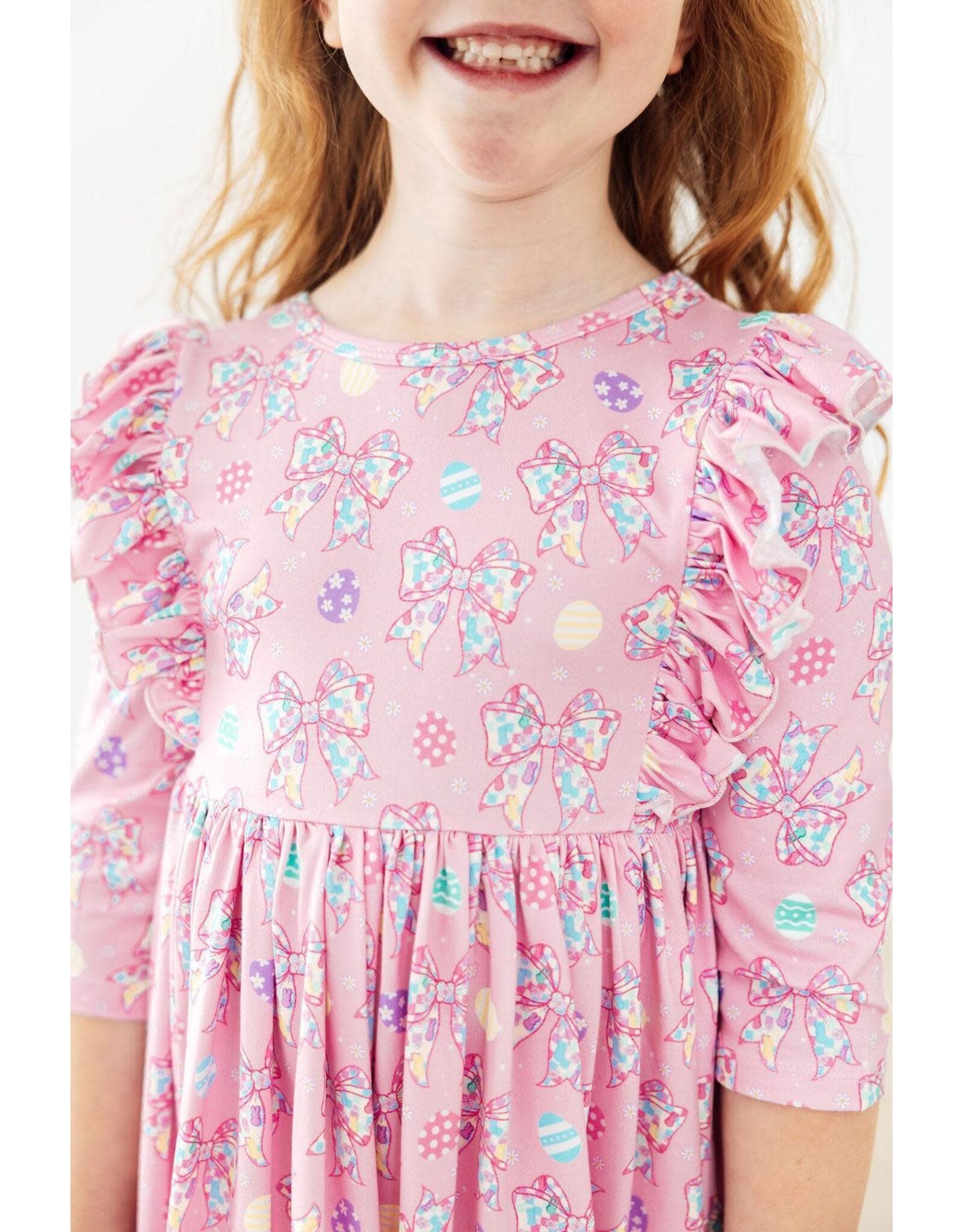 Mila & Rose Mila & Rose- Little Bow Peep 3/4 Ruffle Twirl Dress
