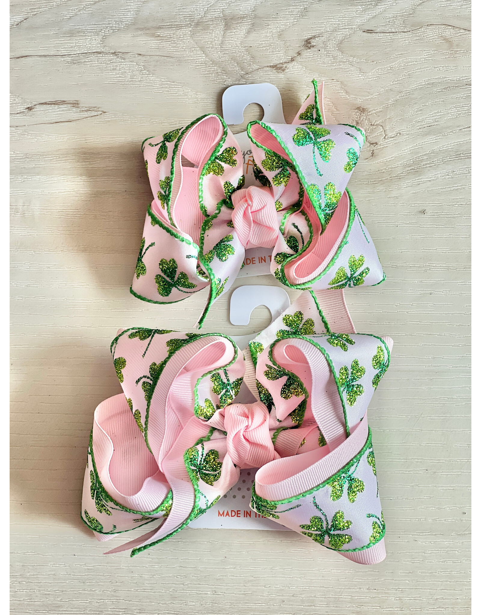 Beyond Creations Beyond Creations- Light Pink Lucky Shamrock Layered Bow