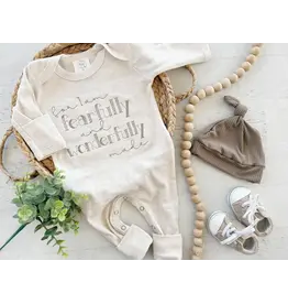 Wonderfully Made Wonderfully Made- Fearfully & Wonderfully Made Taupe Romper: NB