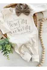 Wonderfully Made Wonderfully Made- Fearfully & Wonderfully Made Taupe Romper: NB