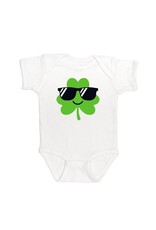 Sweet Wink- Cool Clover S/S White Bodysuit