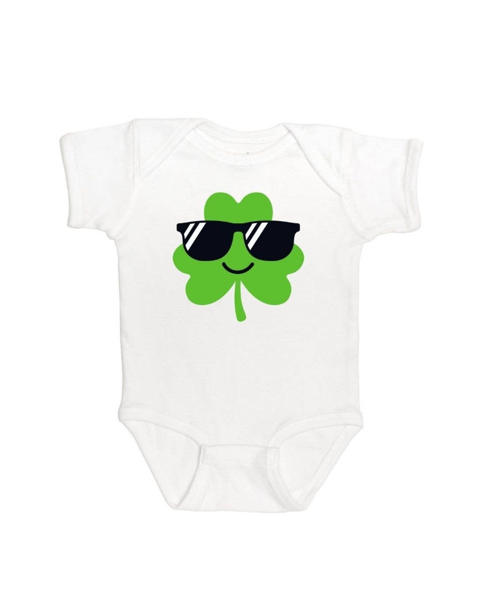 Sweet Wink- Cool Clover S/S White Bodysuit