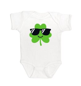 Sweet Wink- Cool Clover S/S White Bodysuit