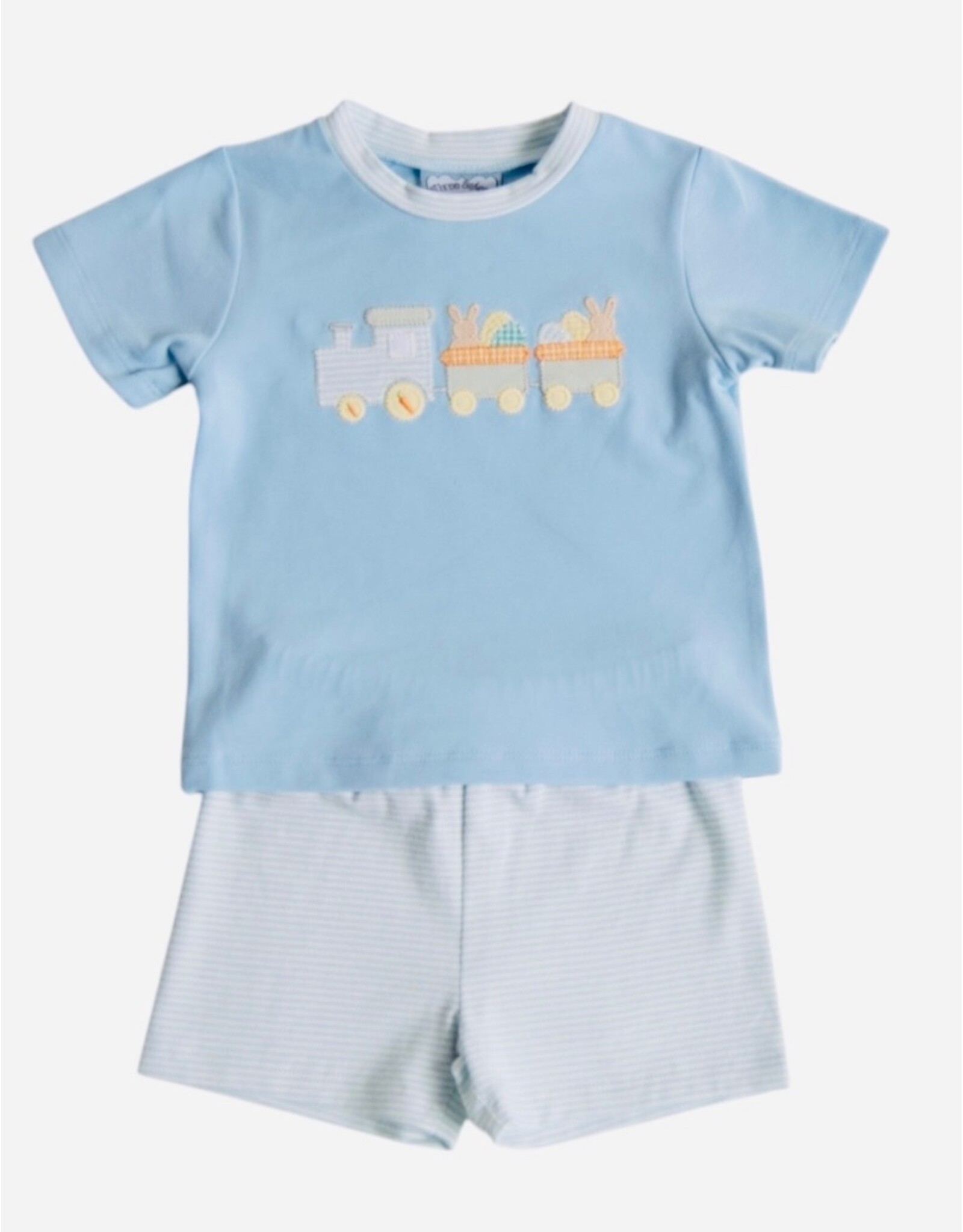 Three Sisters Three Sisters- Easter Train Boys Short Set