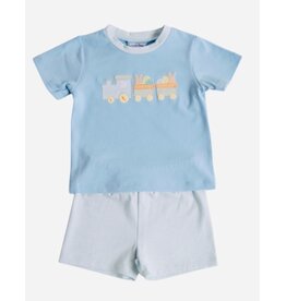 Three Sisters Three Sisters- Easter Train Boys Short Set