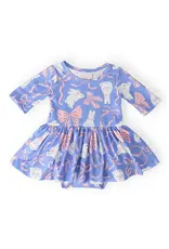 Mila & Rose Mila & Rose-  Hop, Skip & Twirl 3/4 Bodysuit