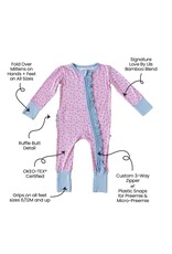 Laree + Co. LC- Lillian Leopard Bamboo Ruffle Convertible Footie