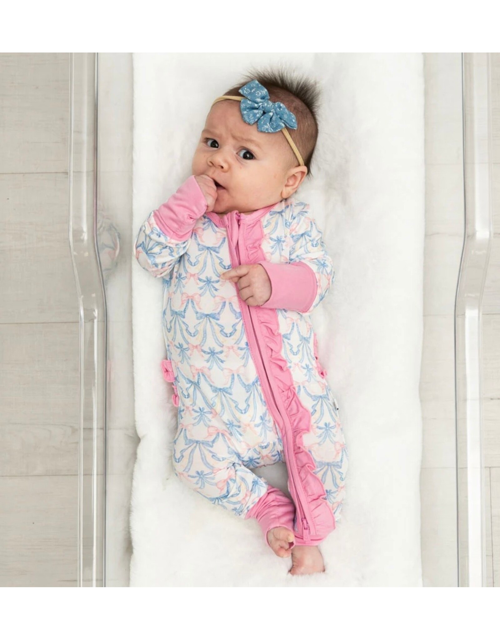 Laree + Co. LC- Vivian Bamboo Ruffle Convertible Footie