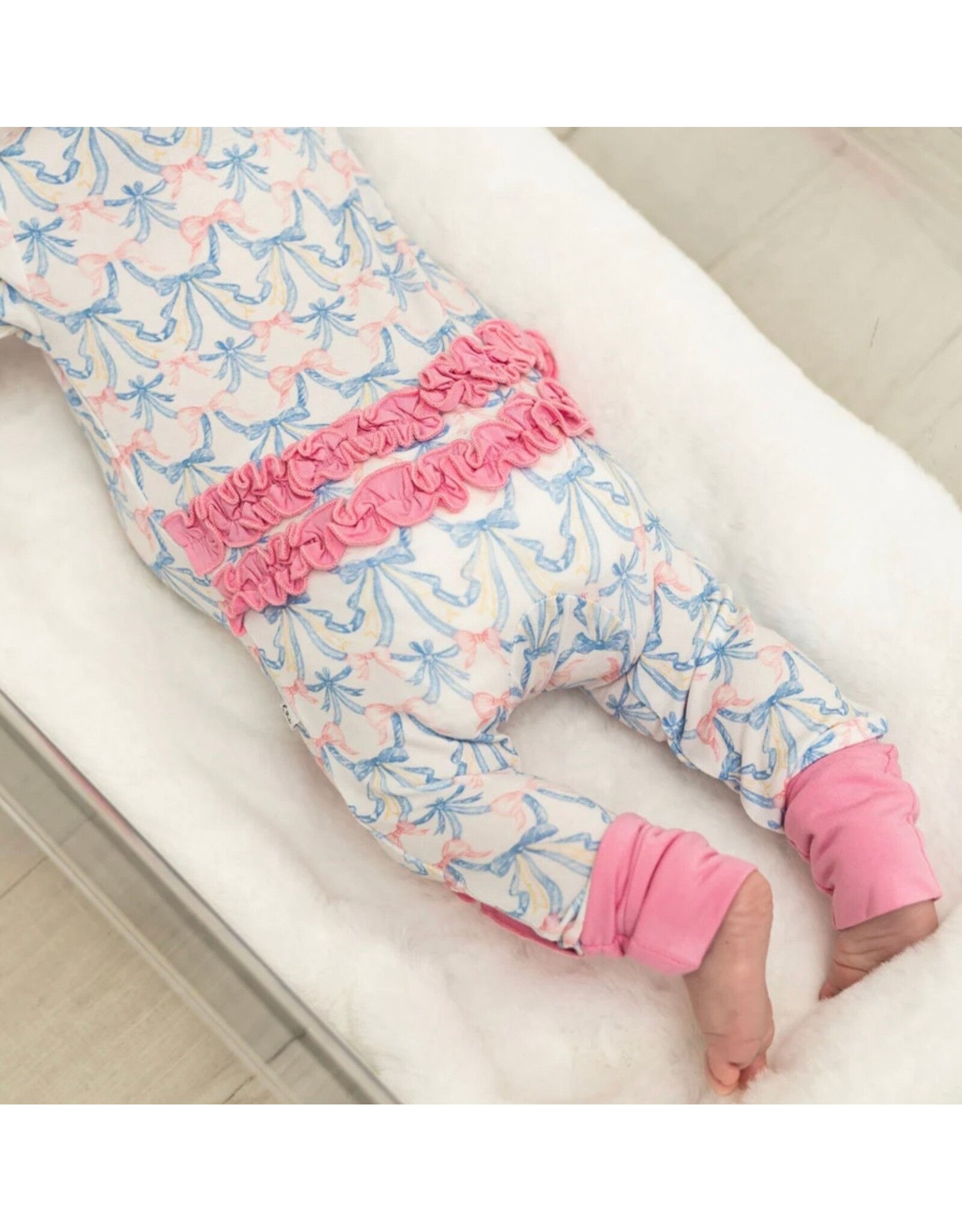 Laree + Co. LC- Vivian Bamboo Ruffle Convertible Footie