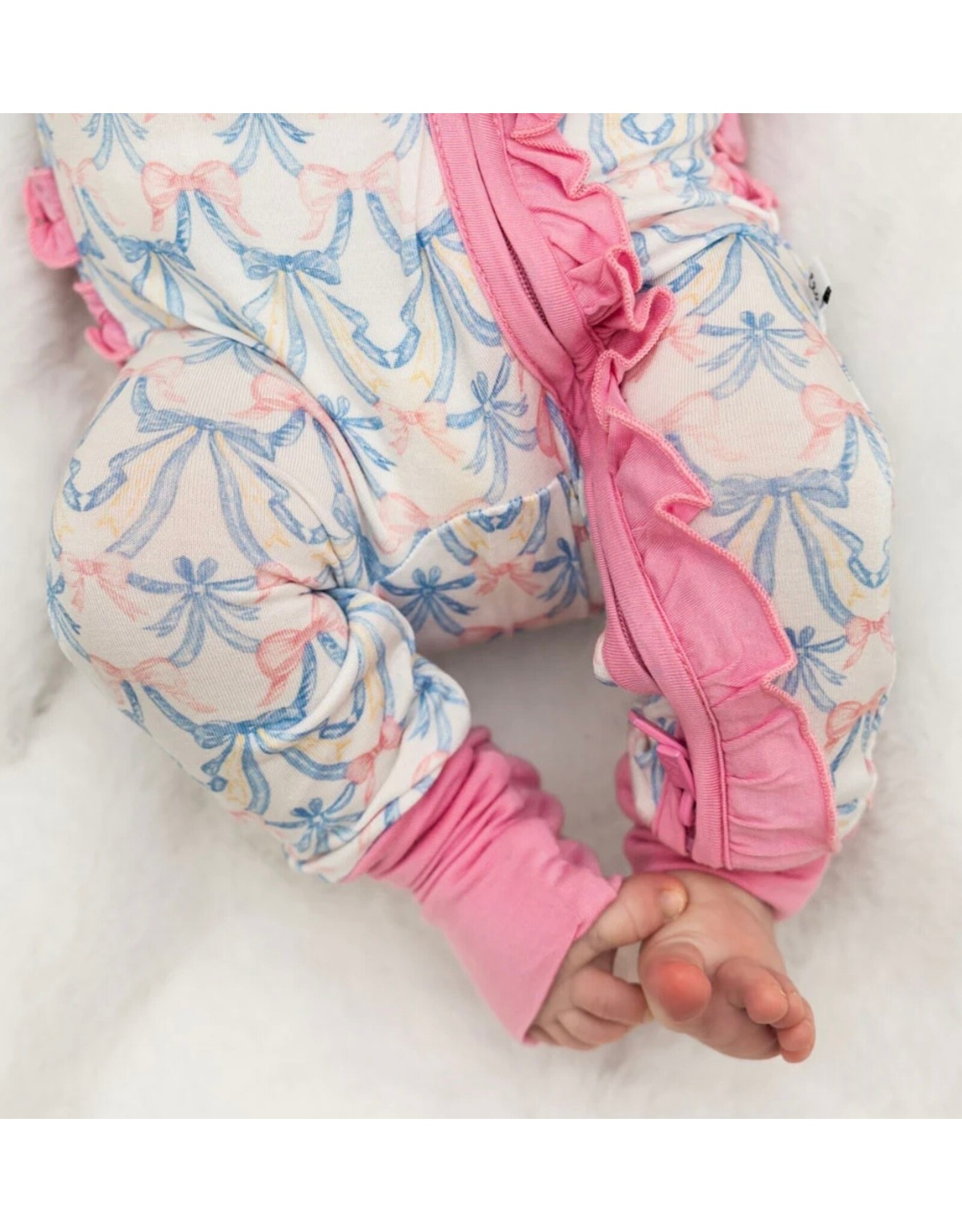 Laree + Co. LC- Vivian Bamboo Ruffle Convertible Footie