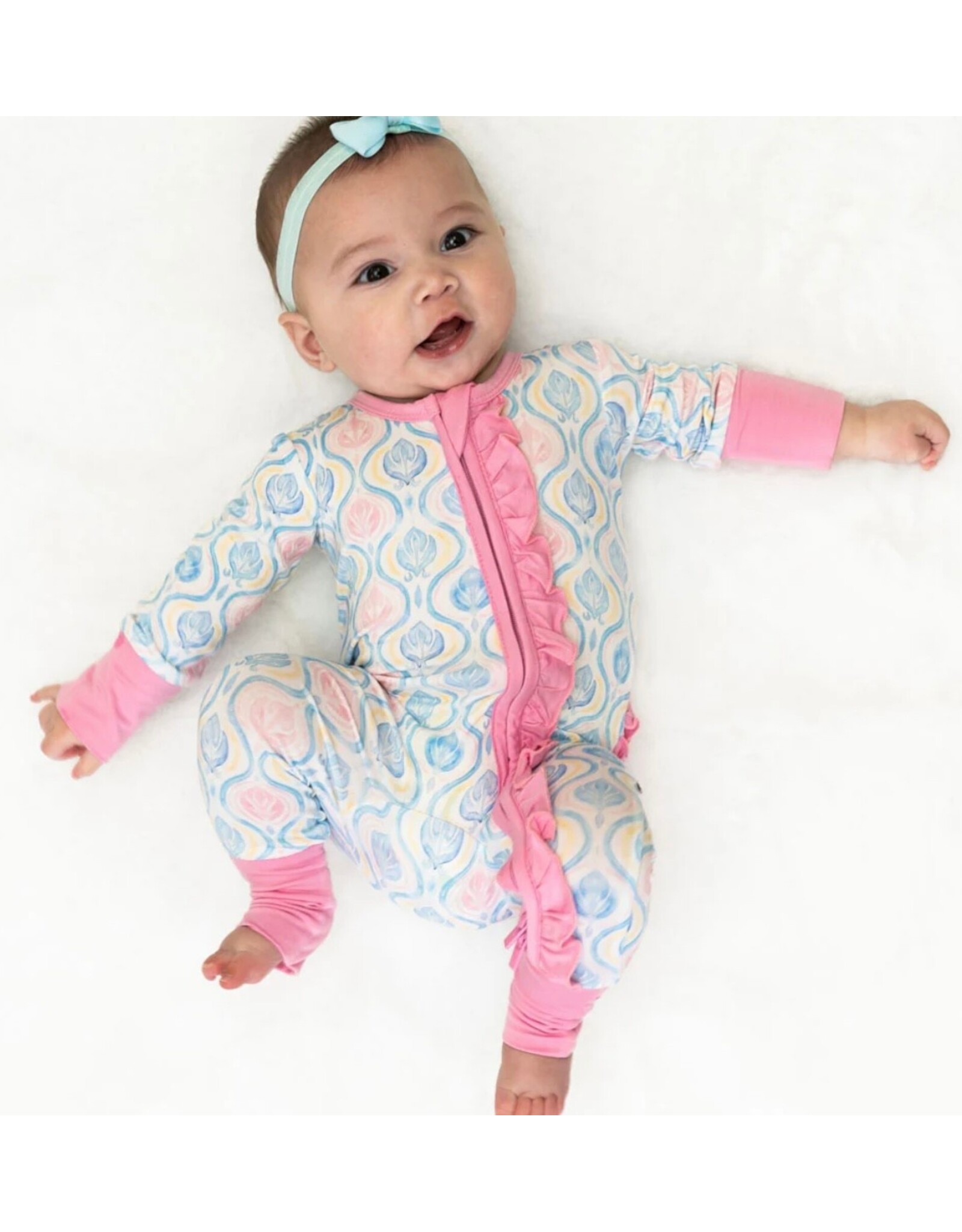 Laree + Co. LC- Kayliana Bamboo Ruffle Convertible Footie