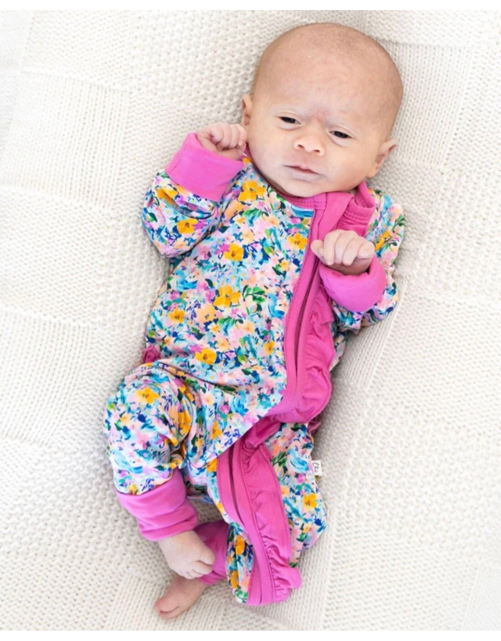 Laree + Co. LC- Anna Grace Bamboo Ruffle Convertible Footie