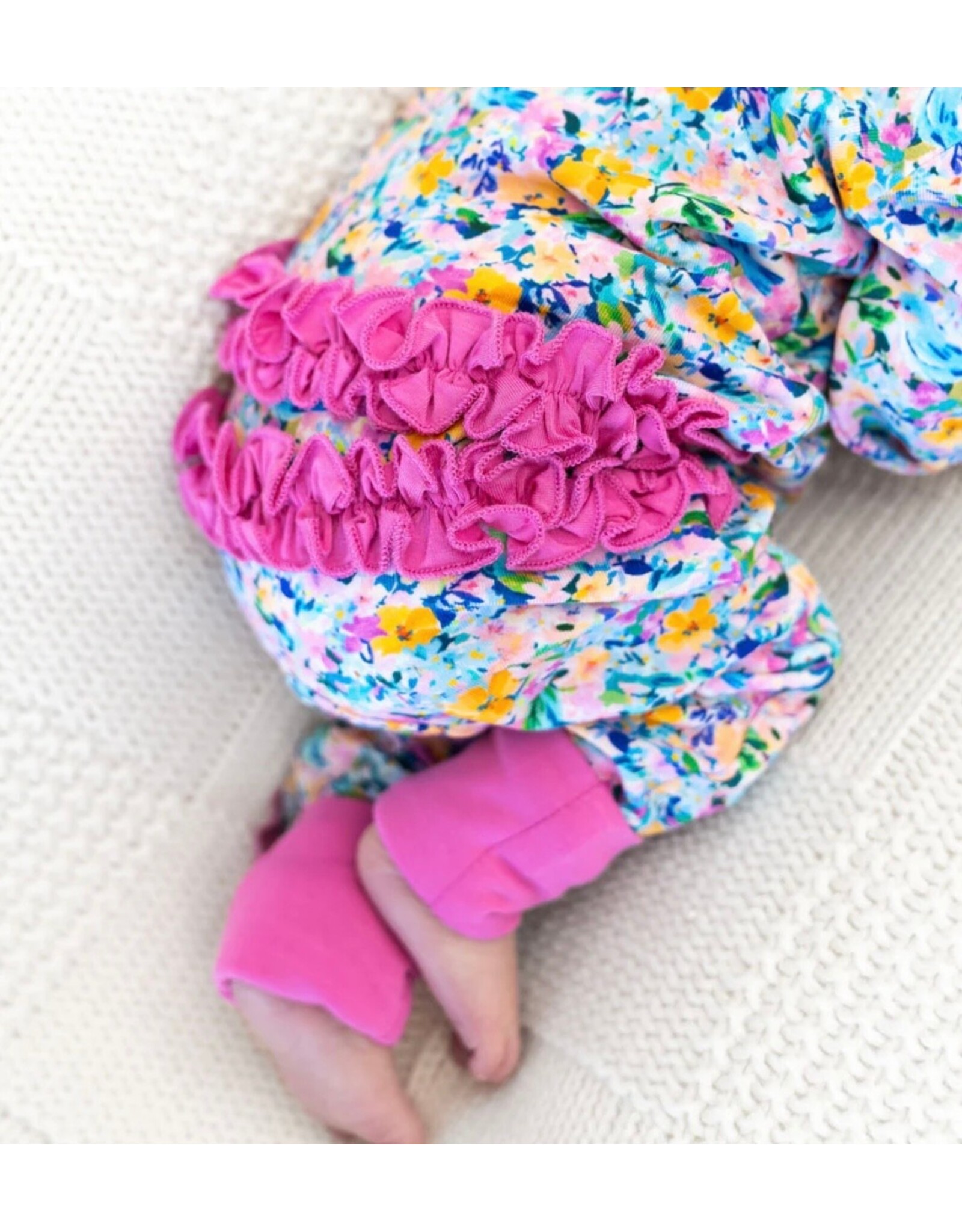 Laree + Co. LC- Anna Grace Bamboo Ruffle Convertible Footie