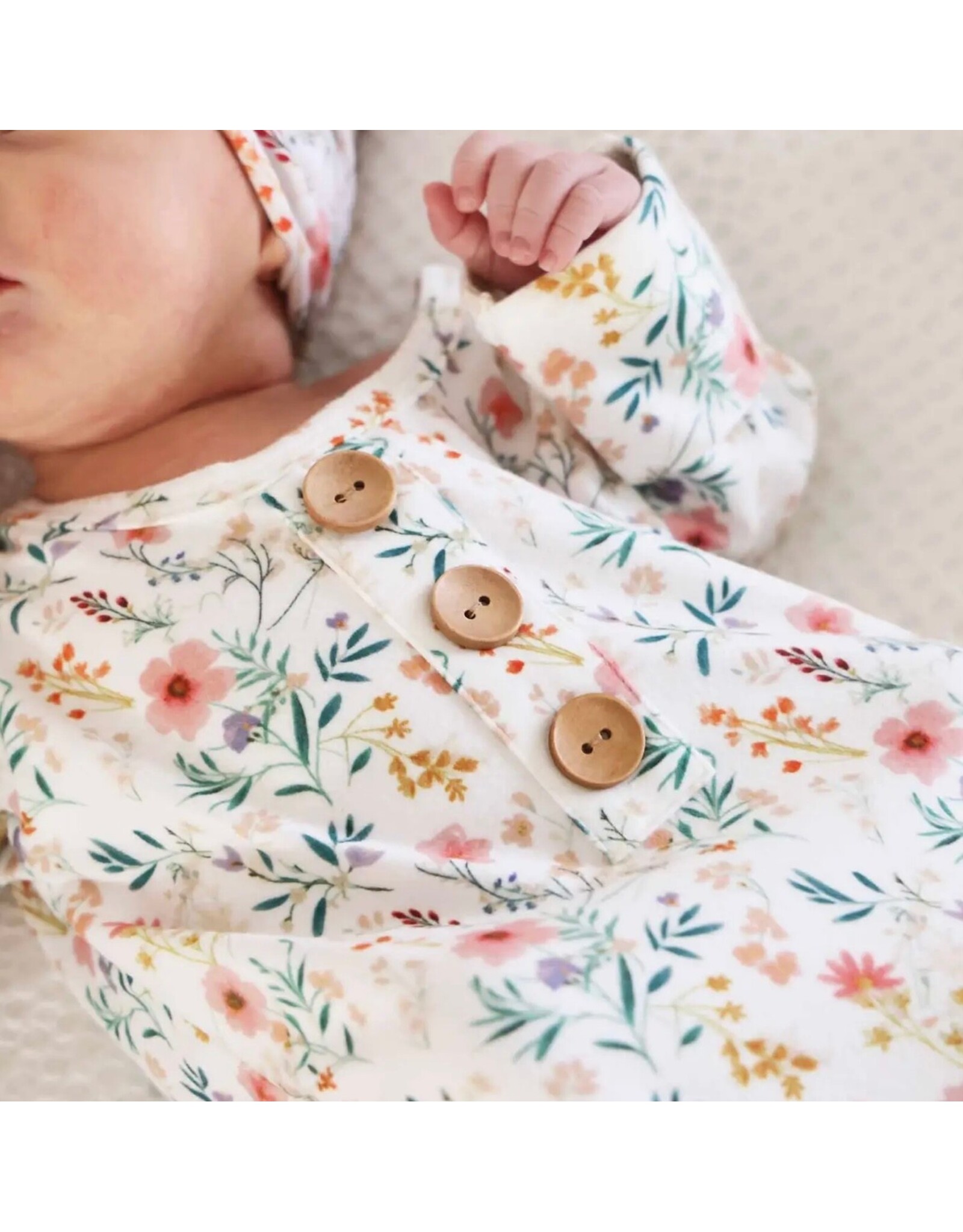 Caden Lane Caden Lane- Winnie’s Wildflowers Newborn Knot Gown & Hat Set