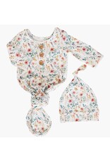Caden Lane Caden Lane- Winnie’s Wildflowers Newborn Knot Gown & Hat Set