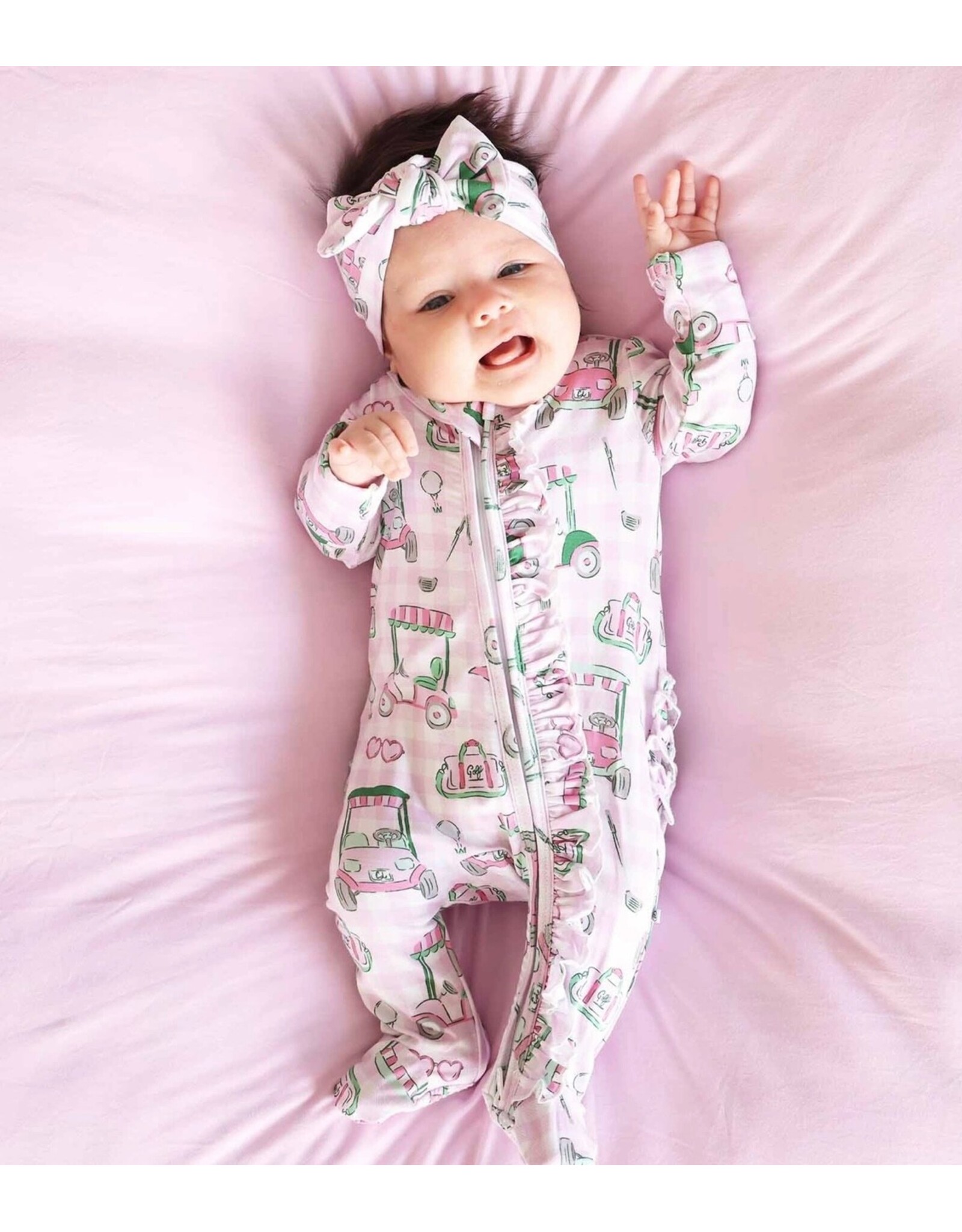 Caden Lane Caden Lane-  Birdie Babes Ruffle Zipper Footie