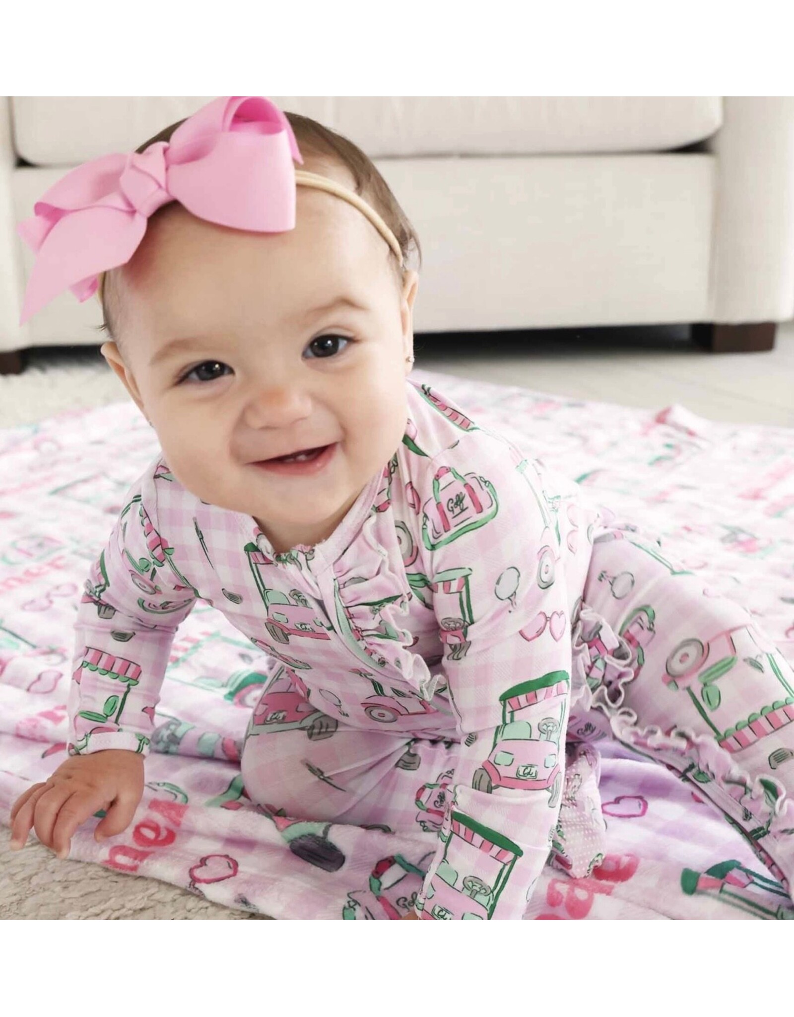 Caden Lane Caden Lane-  Birdie Babes Ruffle Zipper Footie