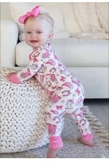 Caden Lane Caden Lane- Rodeo Dreams Pink Convertible Zip Romper