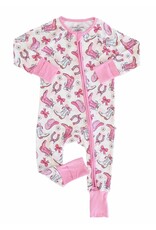 Caden Lane Caden Lane- Rodeo Dreams Pink Convertible Zip Romper