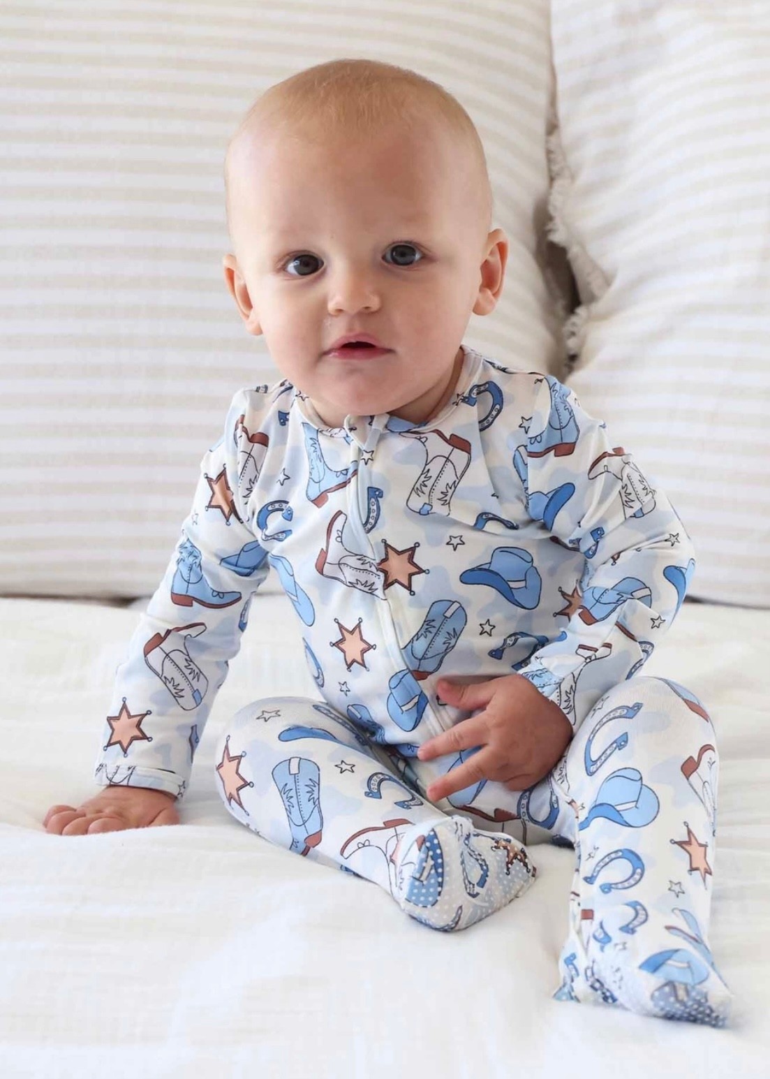 Caden Lane Caden Lane- Rodeo Dreams Blue Convertible Zip Romper ...