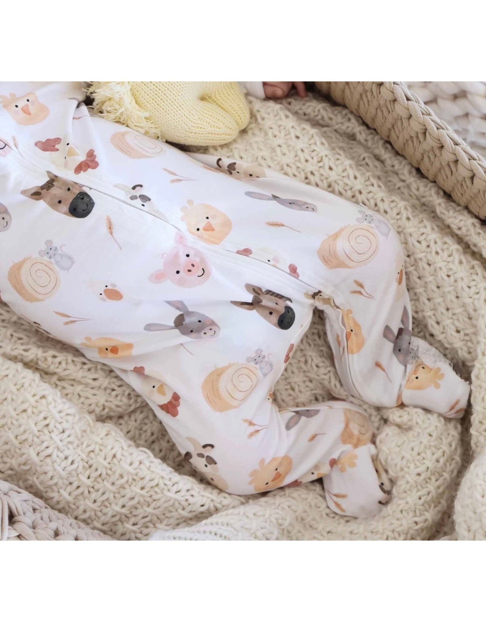 Caden Lane Caden Lane- Barnyard Buddies Zipper Footie