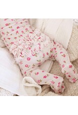 Caden Lane Caden Lane- Penny’s Posies Bamboo Waffle Zipper Ruffle Footie
