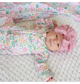 Caden Lane Caden Lane- Willow's Whimsy Floral Bamboo Zipper Ruffle Footie