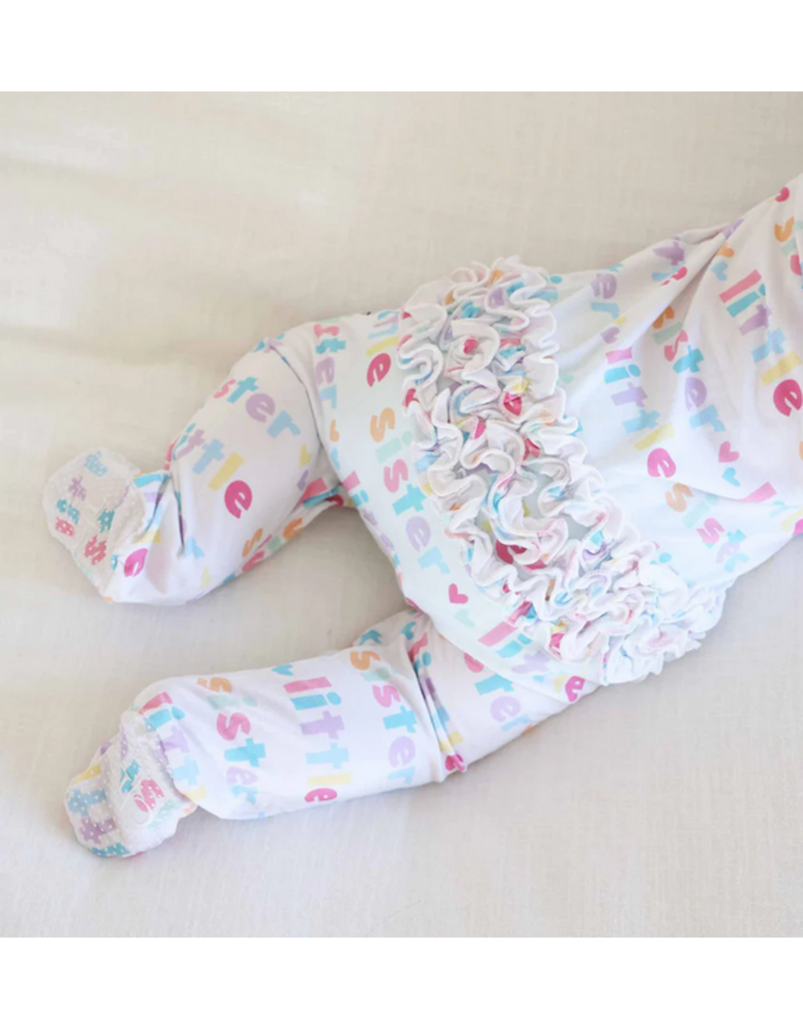 Caden Lane Caden Lane- Willow's Whimsy Floral Bamboo Zipper Ruffle Footie