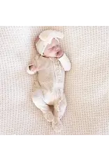 Caden Lane Caden Lane- Lovely Leopard Bamboo Waffle Ruffle Zipper Footie