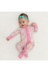 Laree + Co. LC- Lavender Stripes Bamboo Ruffle Convertible Footie