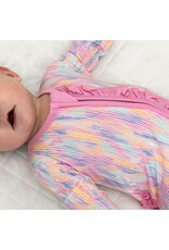 Laree + Co. LC- Lavender Stripes Bamboo Ruffle Convertible Footie